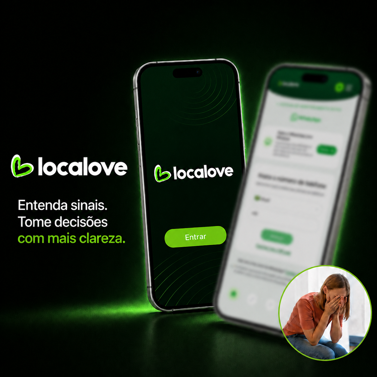 Celular exibindo o app Localove